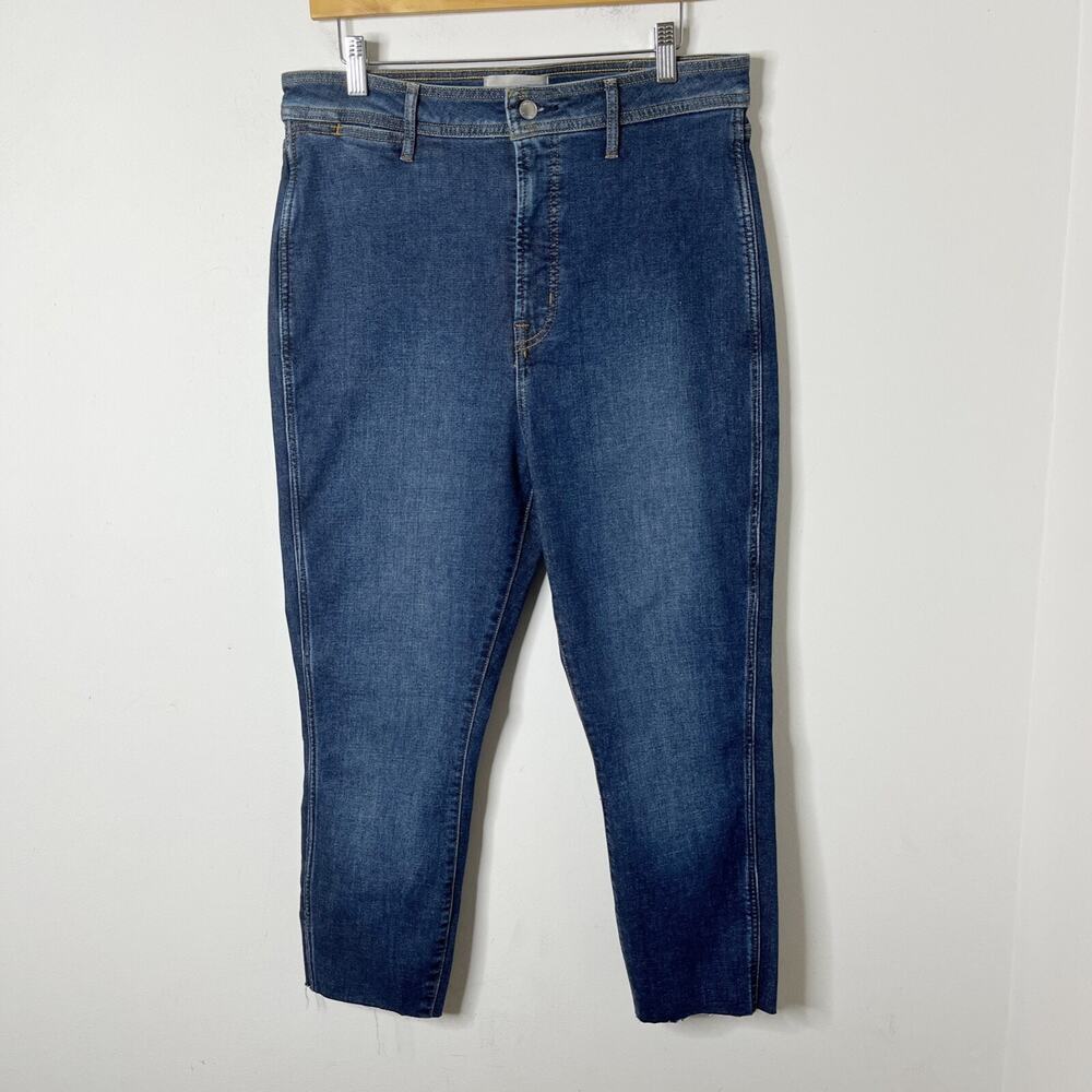 Everlane Women's Jeans 33 The Way High Skinny Med Wash Cropped Cut Off High Rise - Picture 2 of 10